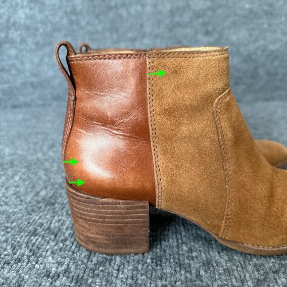 Madewell Asher Booties Womens 7 Brown Suede Leather Side Zip Heel Casual Boots - Picture 2 of 16
